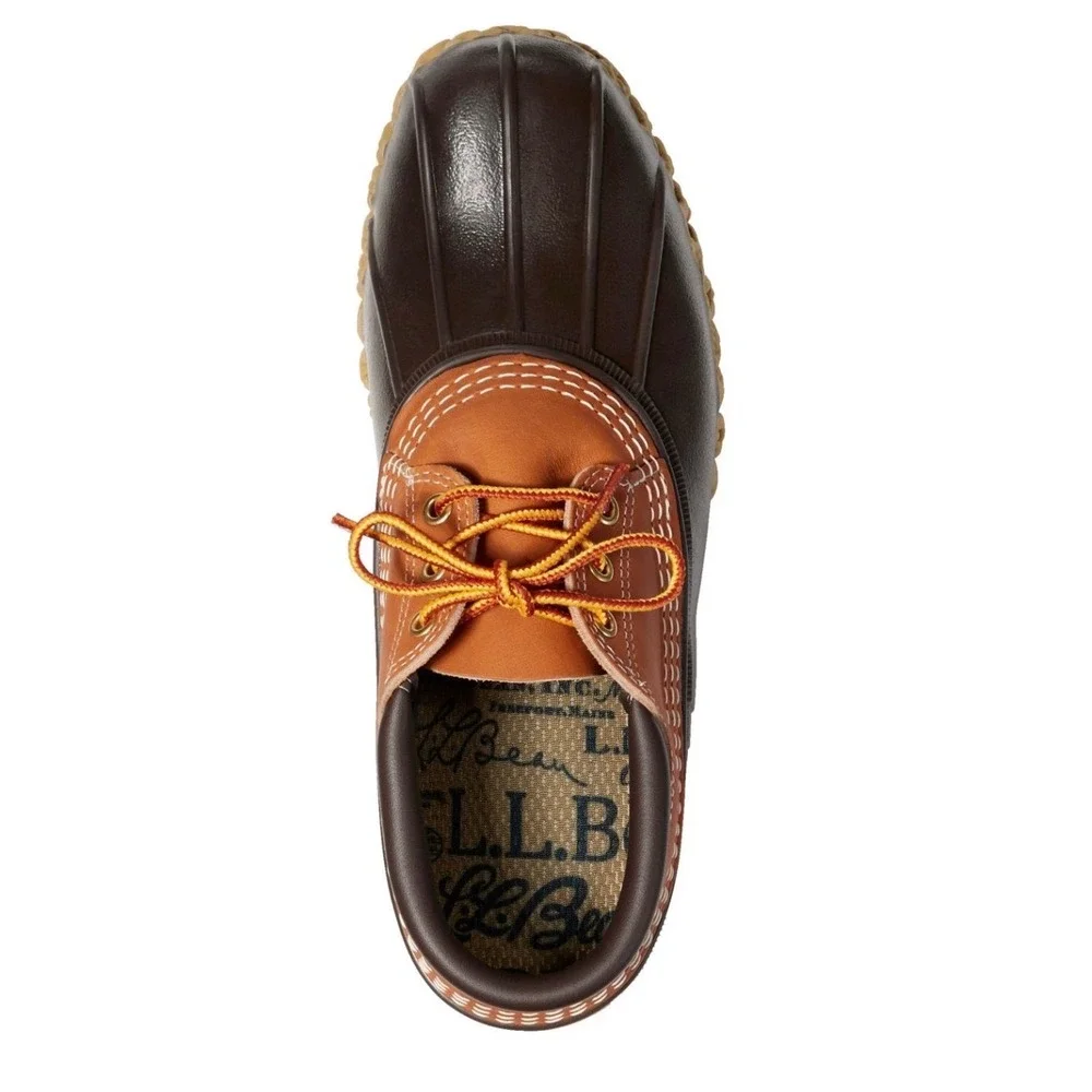 L.L.Bean Men's Bean Boots,‎ Gumshoes in tan leather and brown rubber Size 9